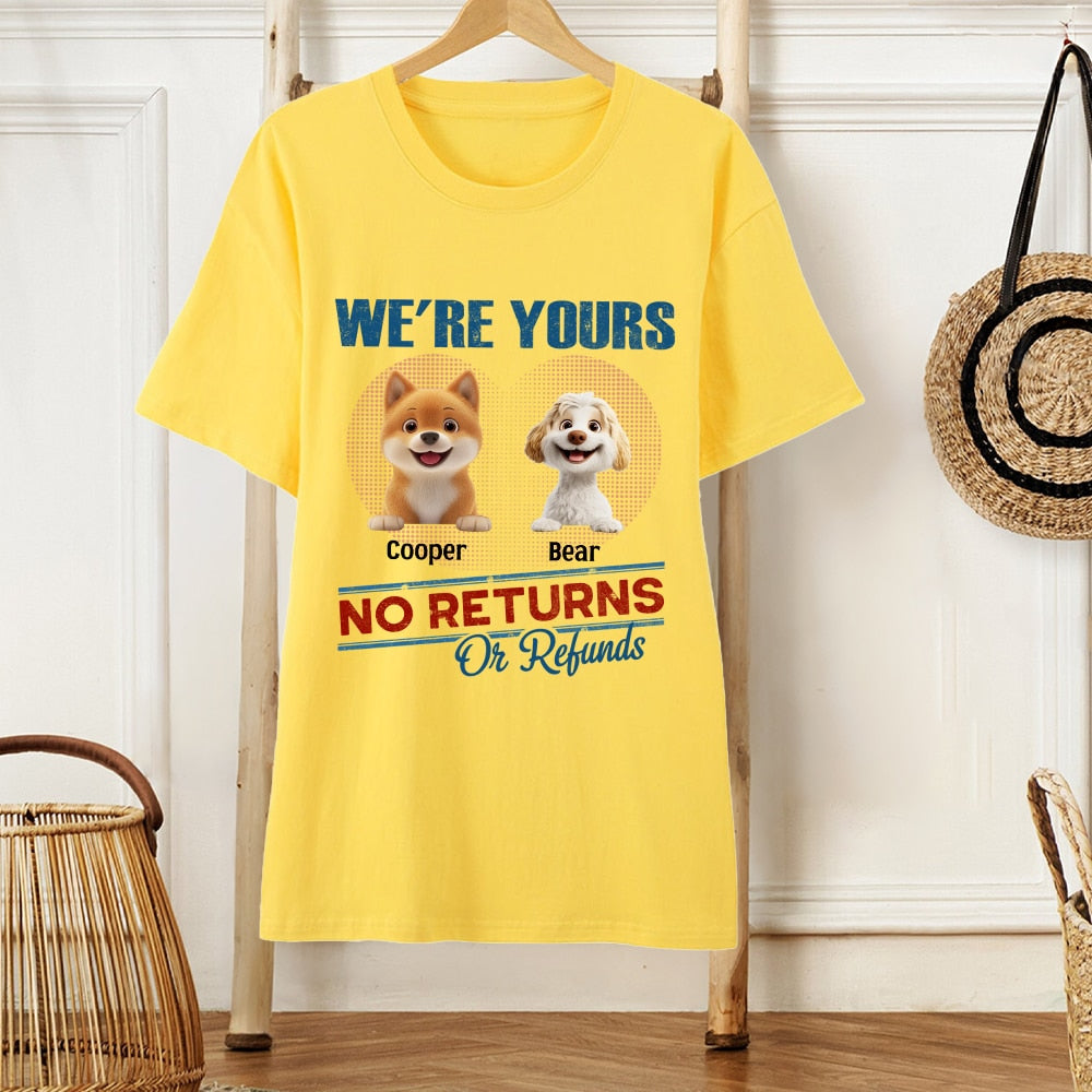 Custom Pet Lover Hoodie - Cute Dogs Design - "No Returns No Refunds" - Personalized Gift for Dog Parents