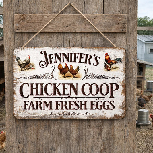 Custom Farm Fresh Eggs Chicken Coop Wooden Sign Vintage Style Kitchen Decor Sweet Conversation Starter Gift for Home Decor Lovers