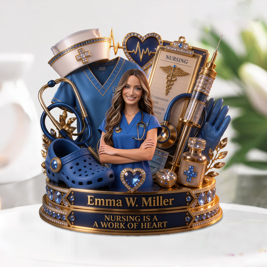 Custom Any Photo Love My Job - Personalized Nurse Custom Shaped Acrylic Plaque