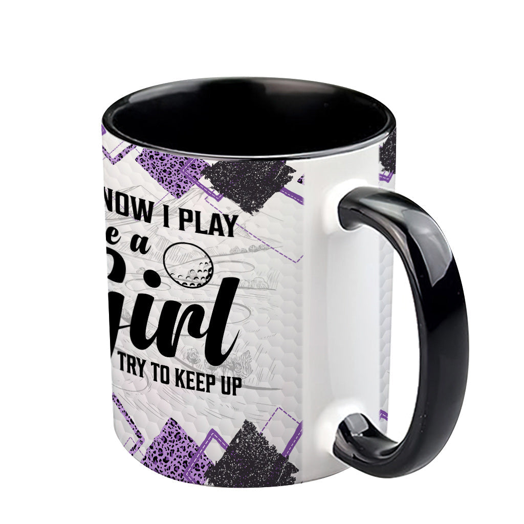 Golf Instruction - Golf gift for her, girlfriend, wife, daughter - Personalized Accent Mug