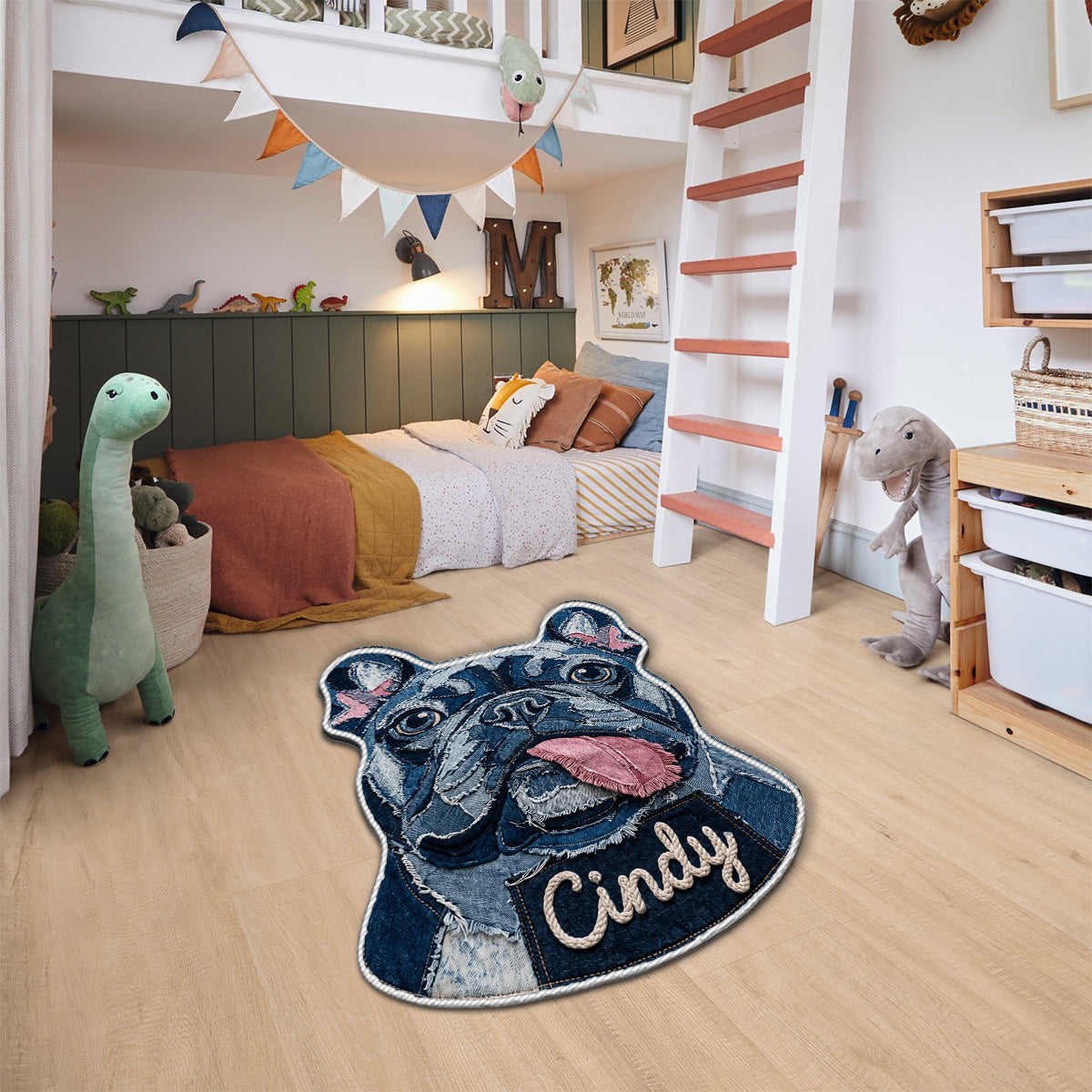 Denim Style Pet Rug - Personalized Dog Non-Slip Tufted Rug