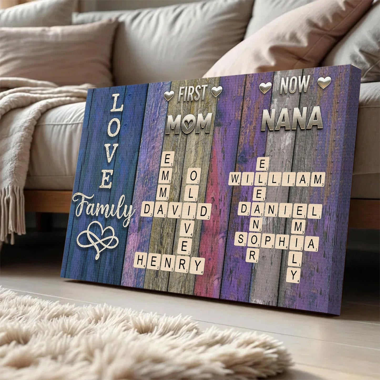 First Mom Now Grandma Poster, Personalized Family Keepsake Wall Art, Heartwarming Gift for Mom, Grandma