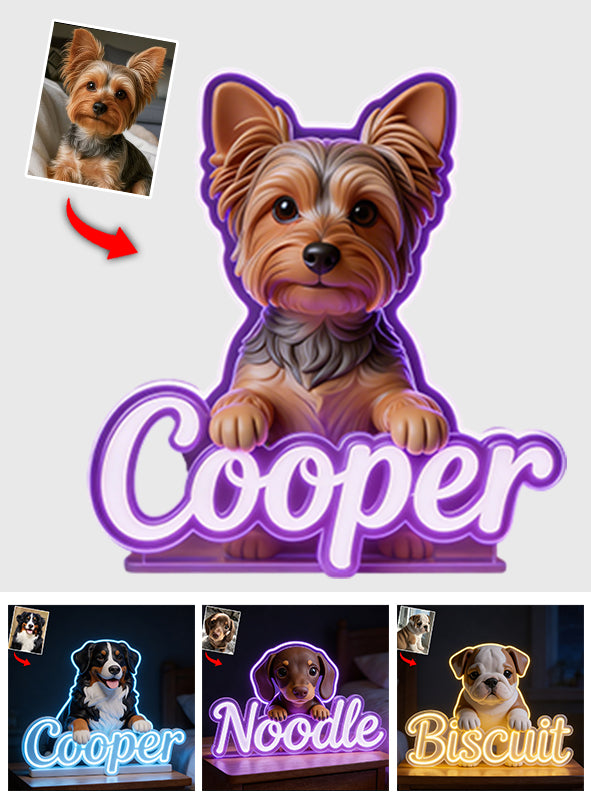 Custom Any Photo - Personalized Dog Acrylic LED Night Light