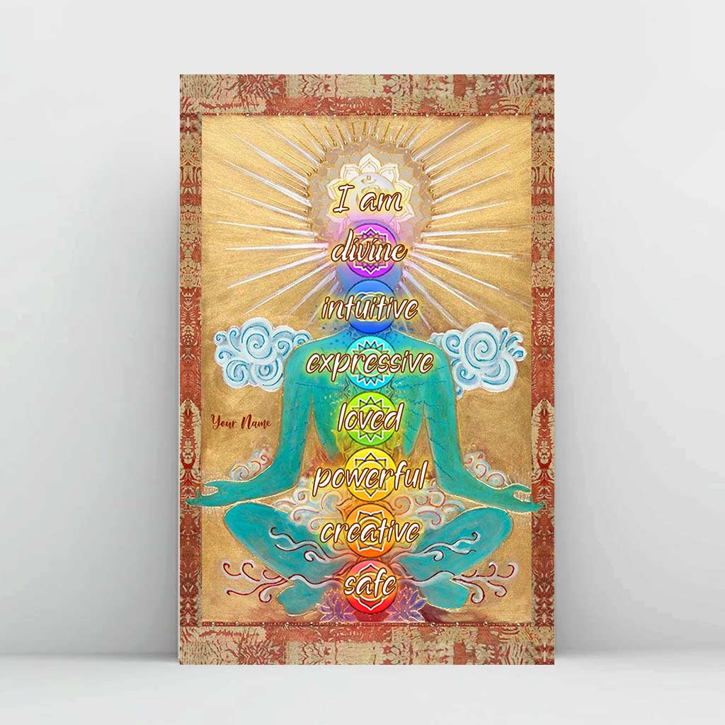 I Am Divine Intuitive Expressive - Personalized Yoga Poster