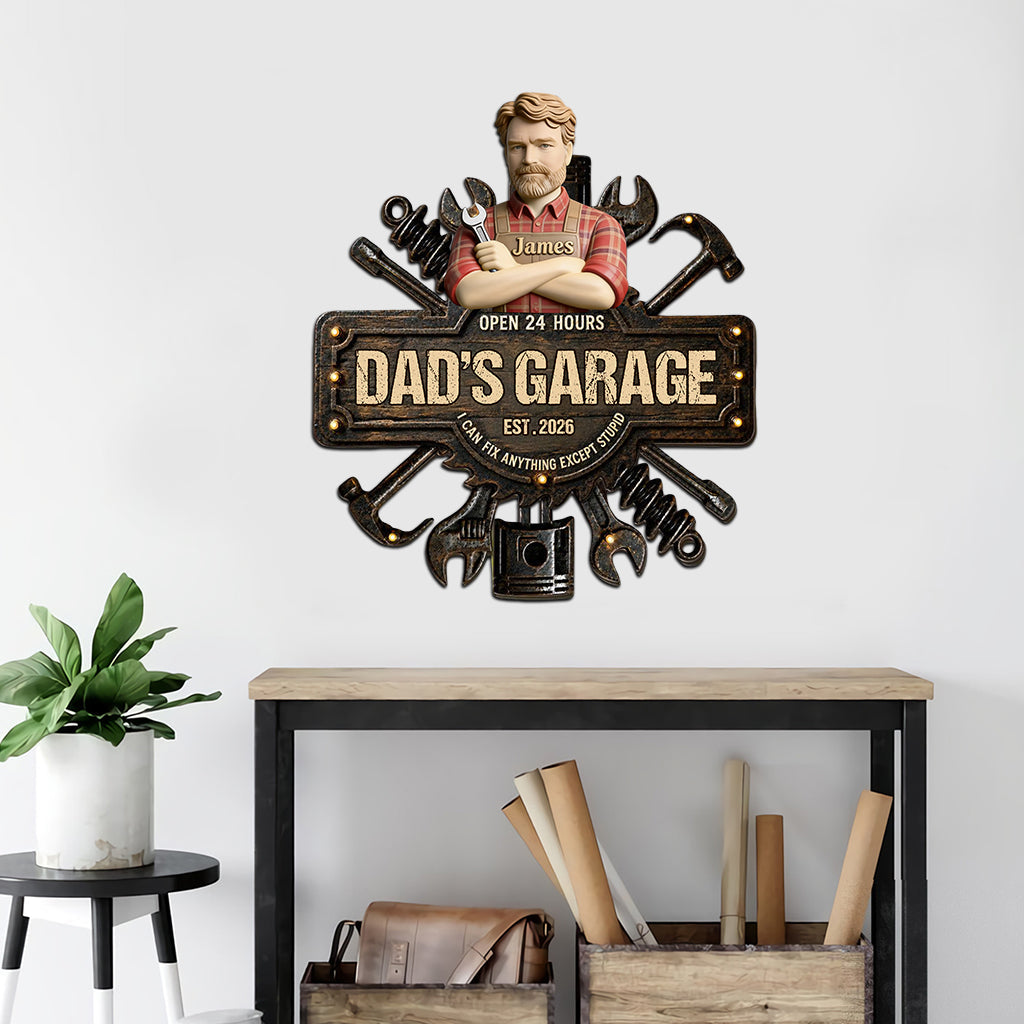 Dad's Garage - Personalized Father Cut Metal Sign
