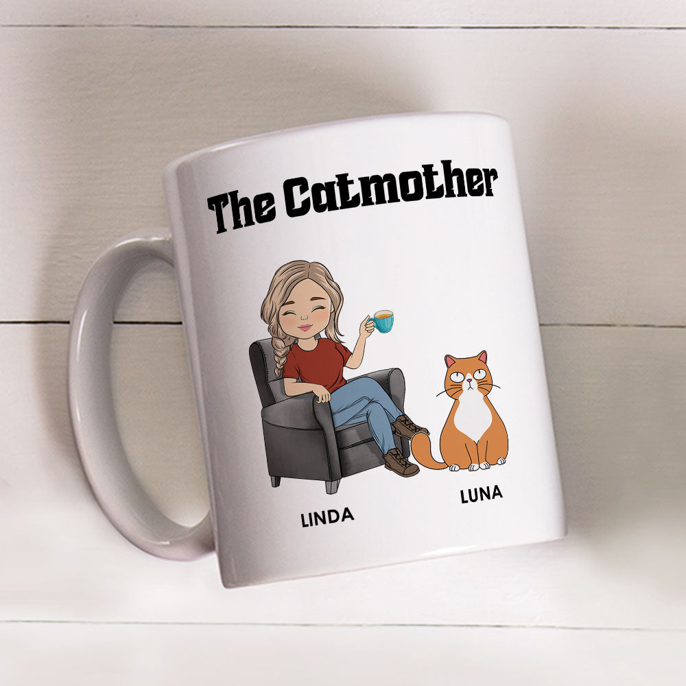 Cat Lover – Personalized White Ceramic Mug for Cat Lovers, Custom Gift for Cat Lover