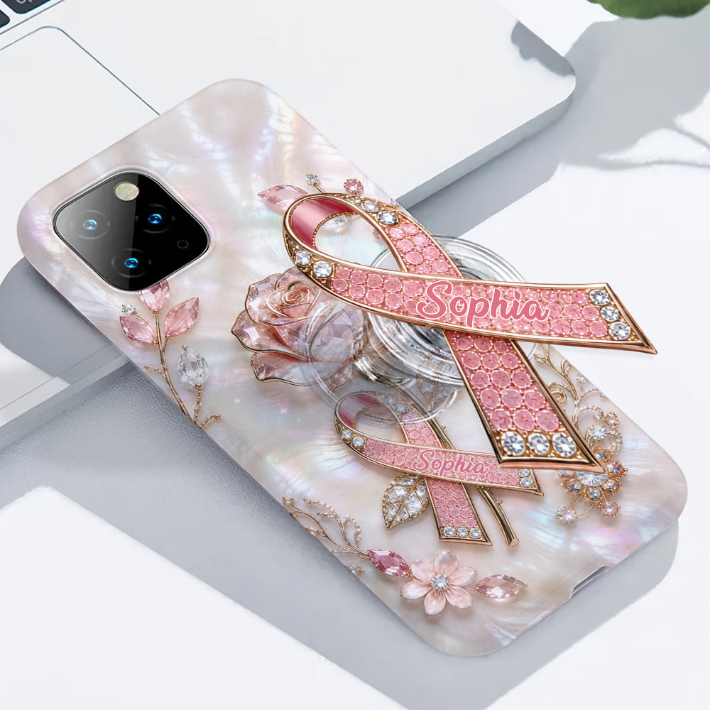 Faith Hope Love - Personalized Breast Cancer Awareness Full Print Phone Case & Phone Grip
