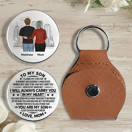 Pocket Hug from Mom to Son – Heartfelt Engraved Message, Perfect Gift of Love and Pride for Son