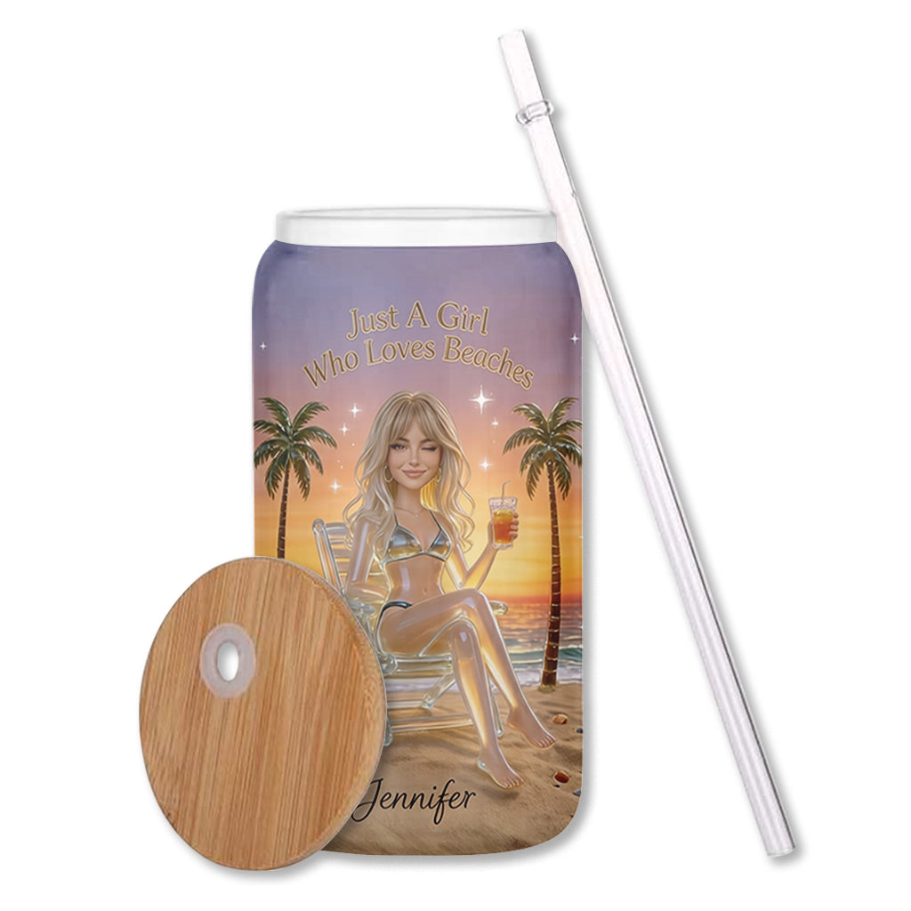 Beach Vibes - Personalized Sea Lover Can Glass
