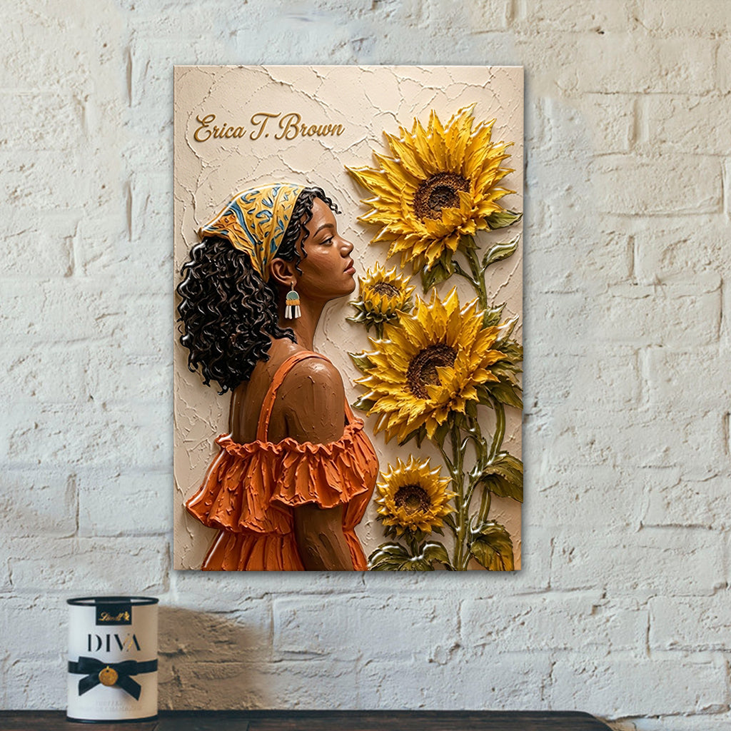 Any Flower Unique Gift - Personalized Self Love 3D Printed Cut Metal Sign