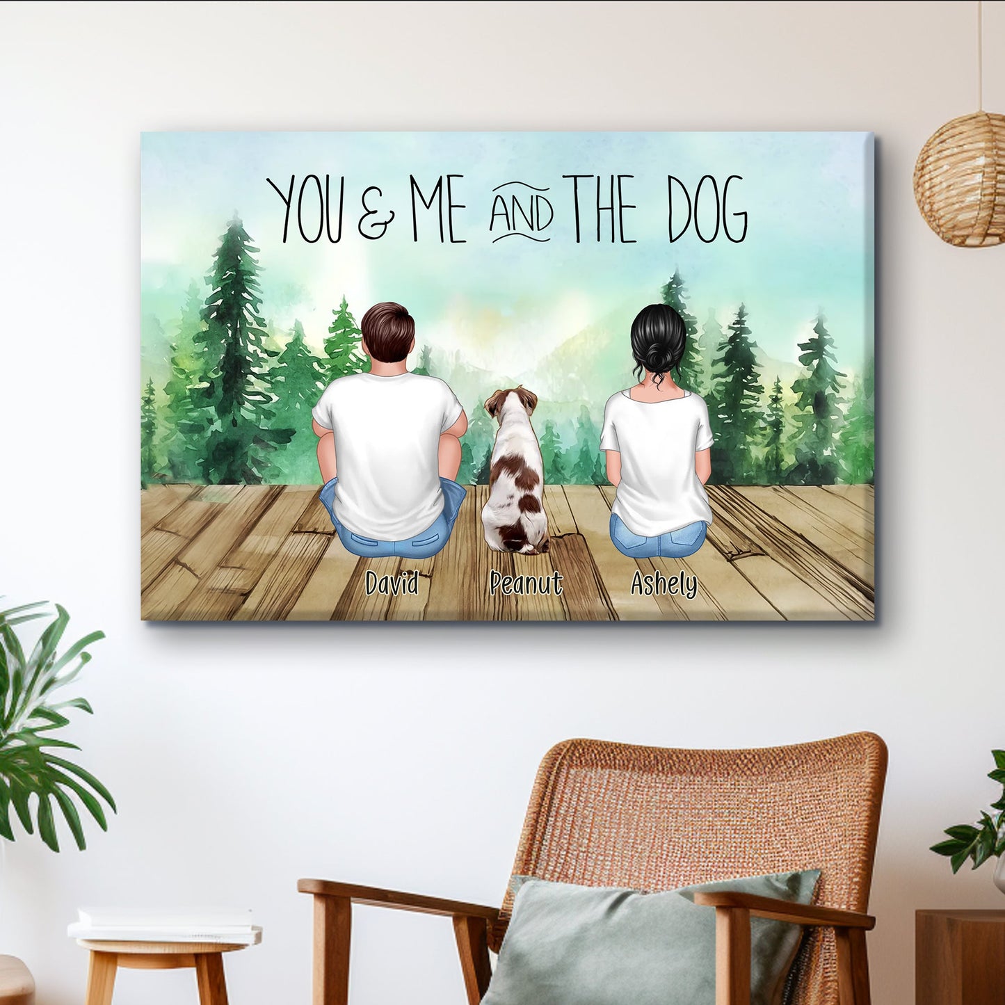 You, Me, and the Fur Babies - Personalized Poster or Plaque or Keychain or Ornament or Pillow - Special Design for Pet-Loving Families