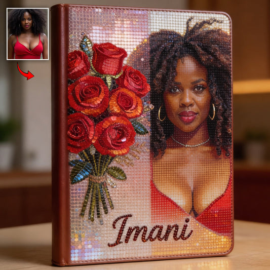 Any Photo, Flower - Personalized Self Love Leather Journal