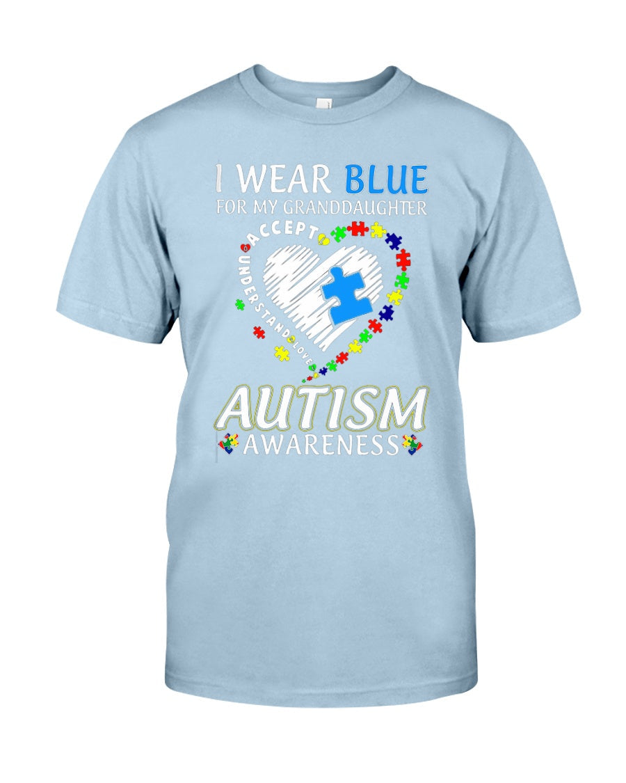 I Wear Blue For My Granddaughter - Autism Awareness T-shirt and Hoodie 0921