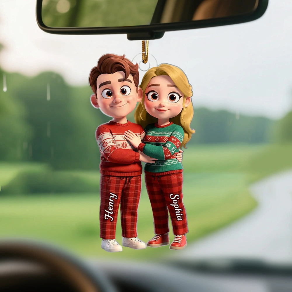 Cute Cartoon Couple Acrylic Ornament Personalized Keepsake for Couples Sweet Home Decor Gift for Wife or Husband
