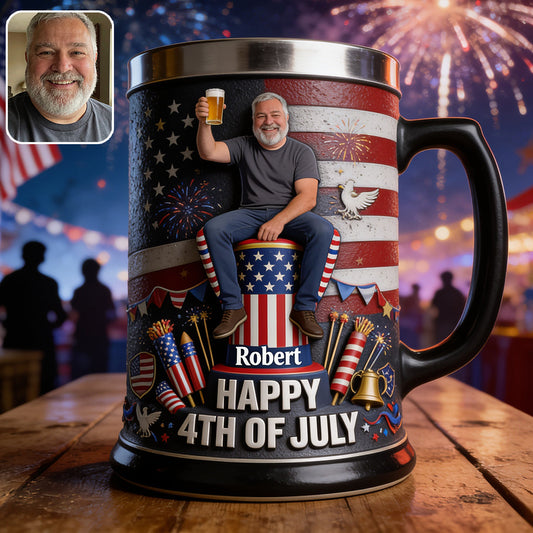 Cheers To Freedom - Personalized Independence Day/ 4th of July Beer Stein