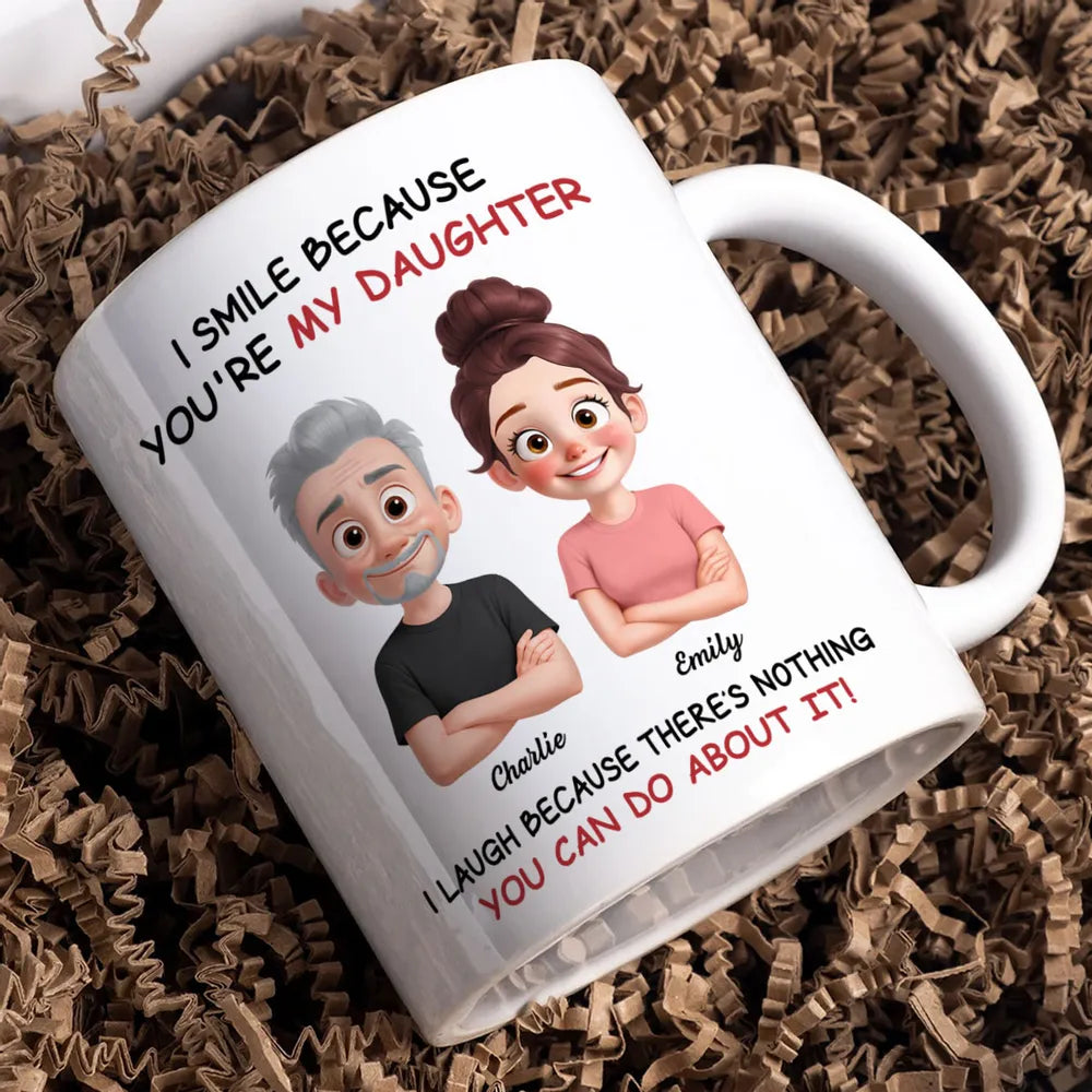 Funny Sibling White Ceramic Mug – Personalized Brother & Sister Cartoon, Playful Quote, Creative Gift for Coworker or Family