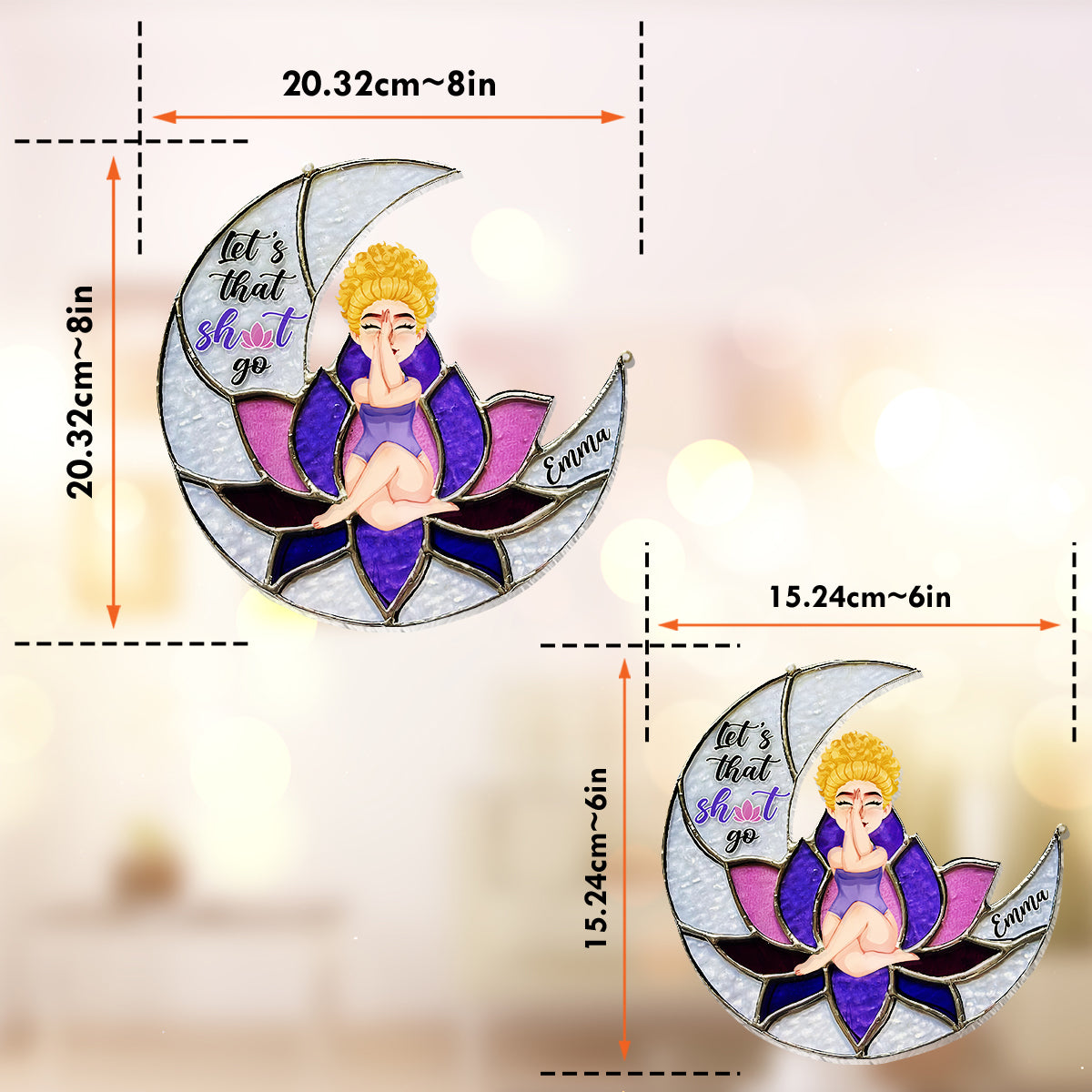 Let's The Thing Go - Personalized Yoga Window Hanging Suncatcher Ornament