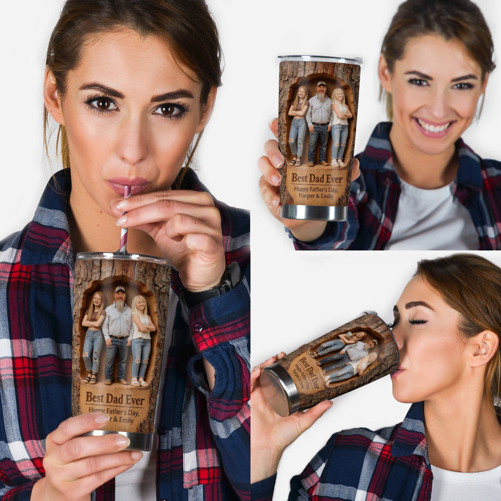 Best Dad Ever, Custom Any Photo - Personalized Father Tumbler