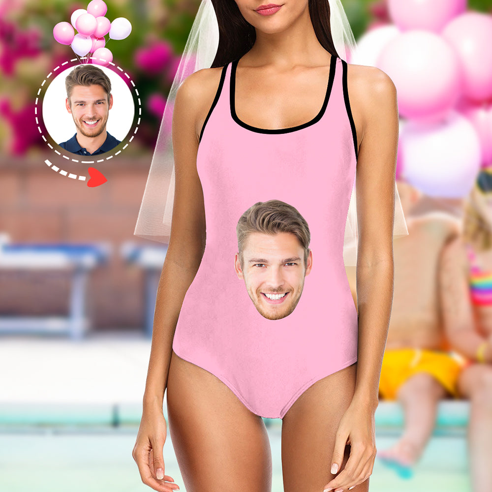 Custom Face Swimsuit - Personalized Couple One Piece Swimwear