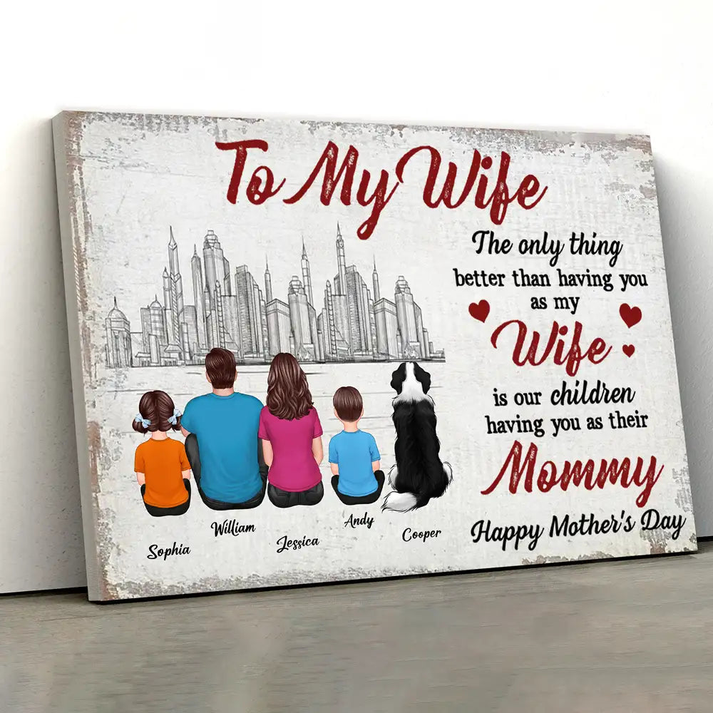 To My Wife - 'Love That Holds Us Together' Personalized Family Poster – Perfect Mother’s Day Gift for Wife or Mom