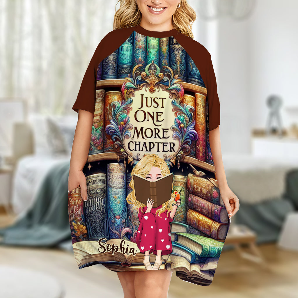 Just One More Chapter - Personalized Book Sleep T-shirt Dress