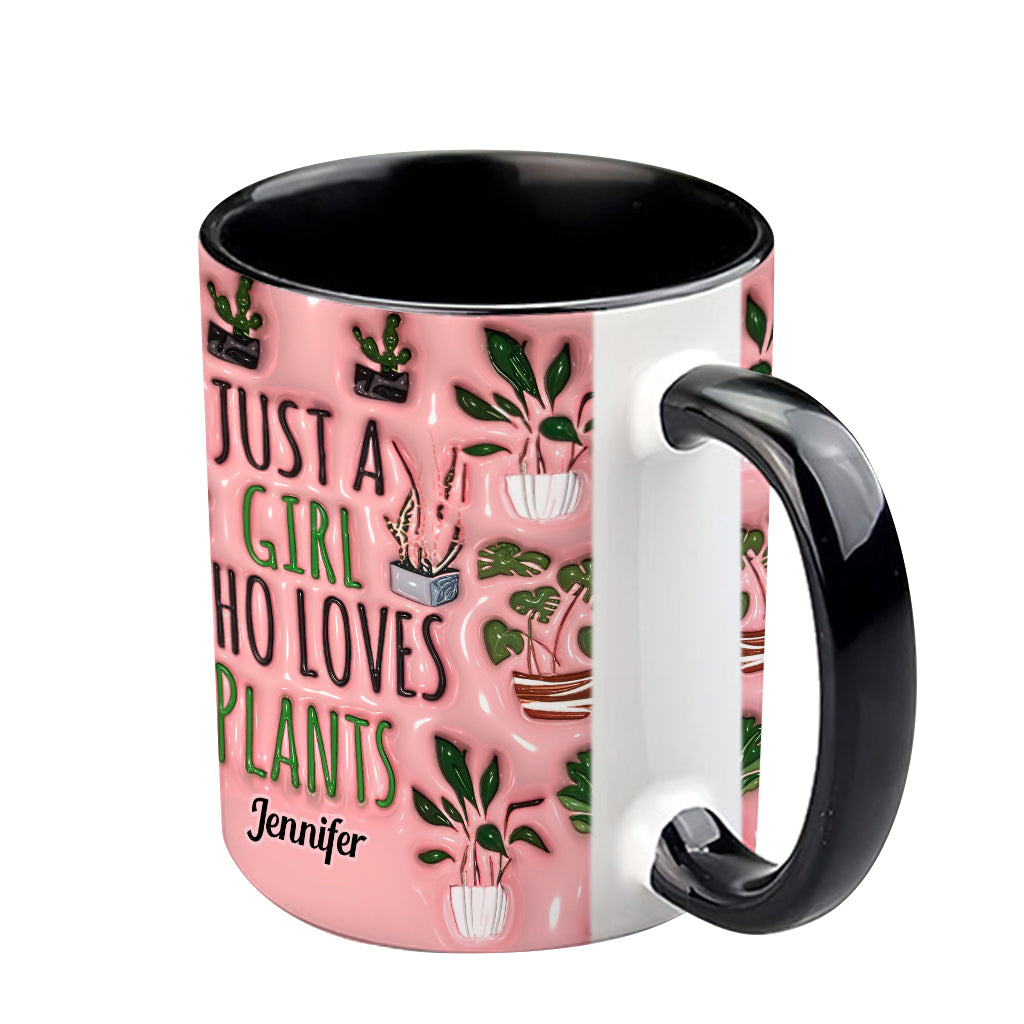 Just A Girl Who Loves Plants - Personalized Gardening Accent Mug