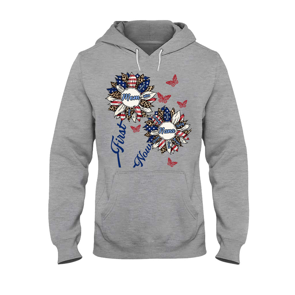 First Mom Now Grandpa - Personalized Grandma T-shirt And Hoodie
