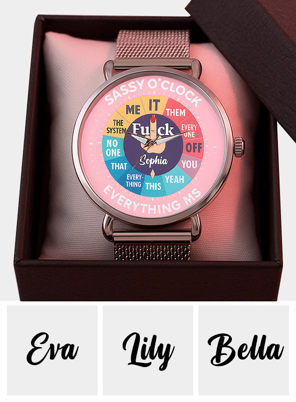 F*ck O'Clock Watch, Funny Gift For Her, Friends - Personalized Sarcasm Women Hand Watch