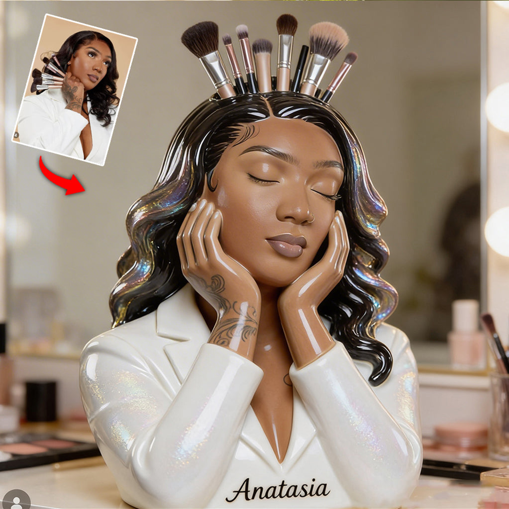 Beauty Dreamer - Makeup Brush Holder Muse - Personalized Makeup Acrylic Pot