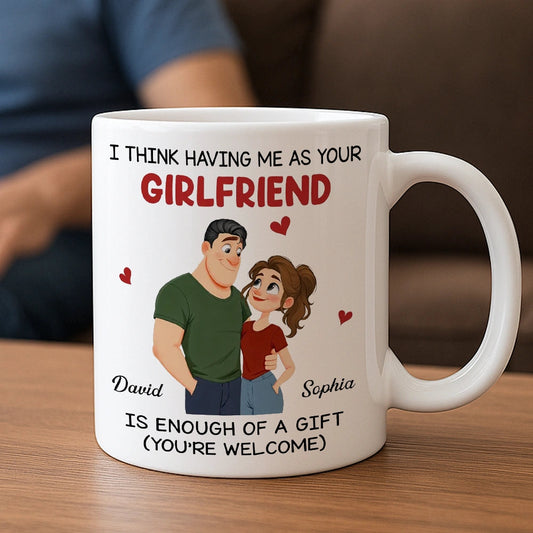 Ceramic Mug Personalized With Playful Girlfriend Quote Cute Couple Design A Unique Romantic Gift For Him