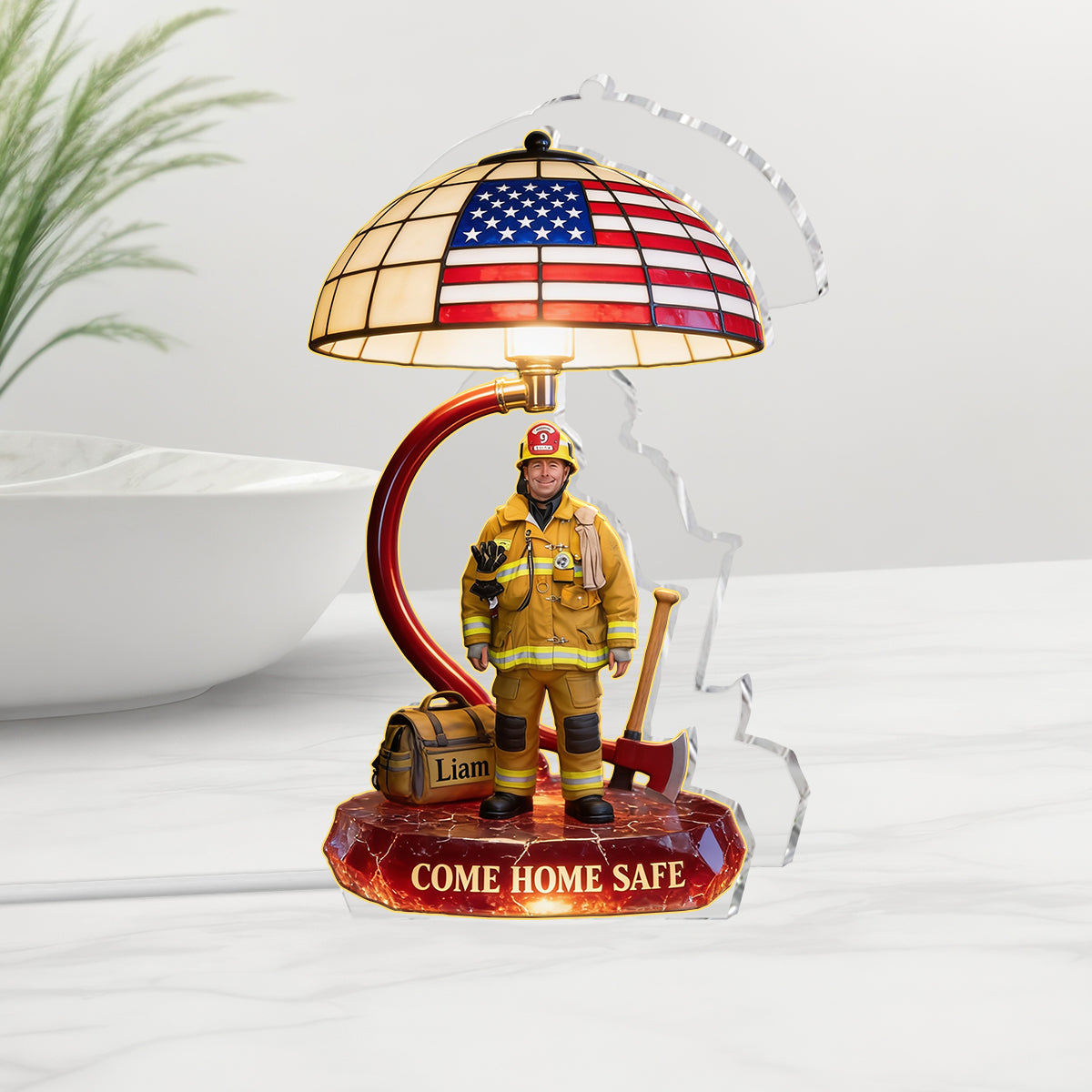 Come Home Safe Firefighter - Personalized Firefighter Acrylic LED Night Light