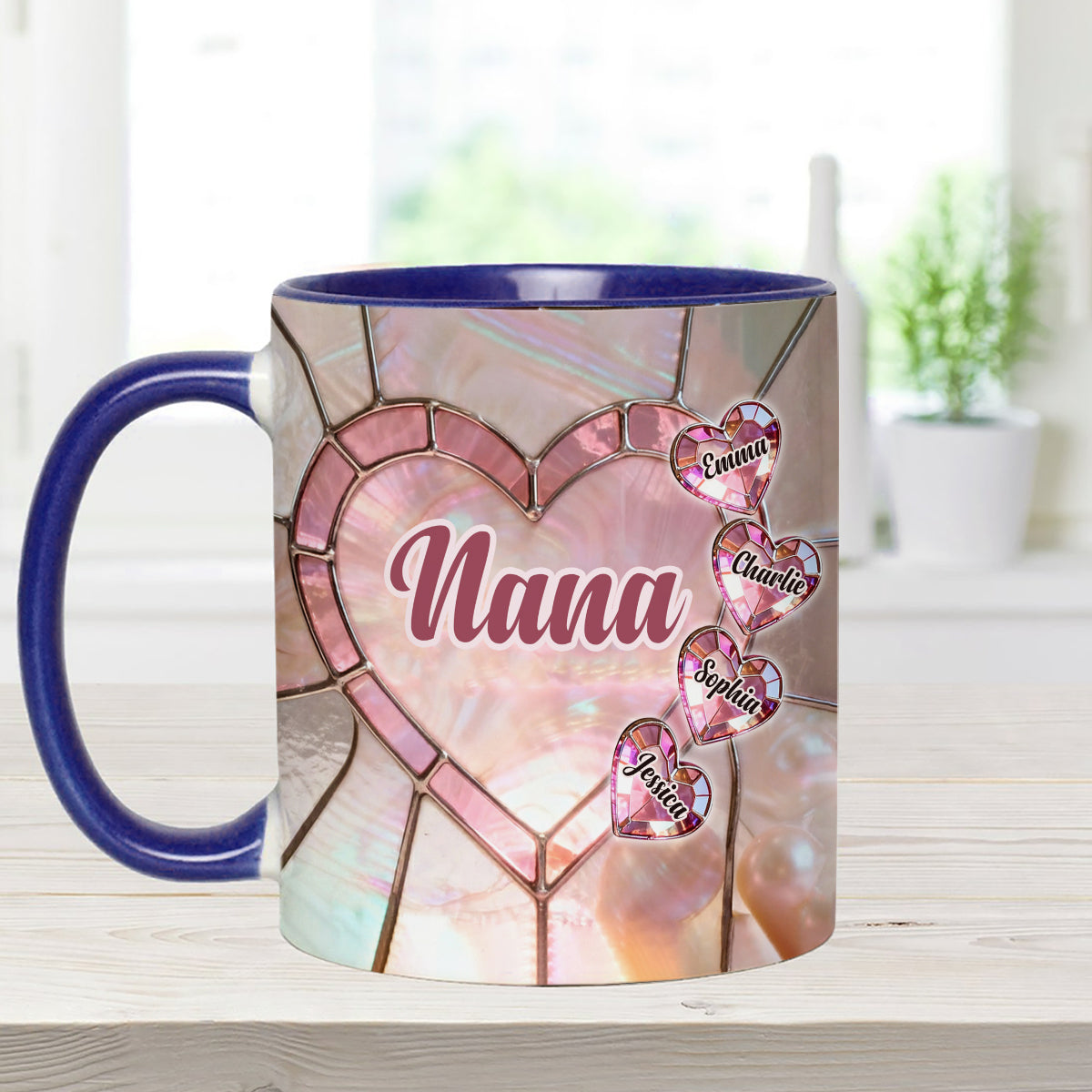 Blessed To Be Called Nana Mama Gigi Grandma - Personalized Grandma Set Accent Mug with Acrylic Stirrers