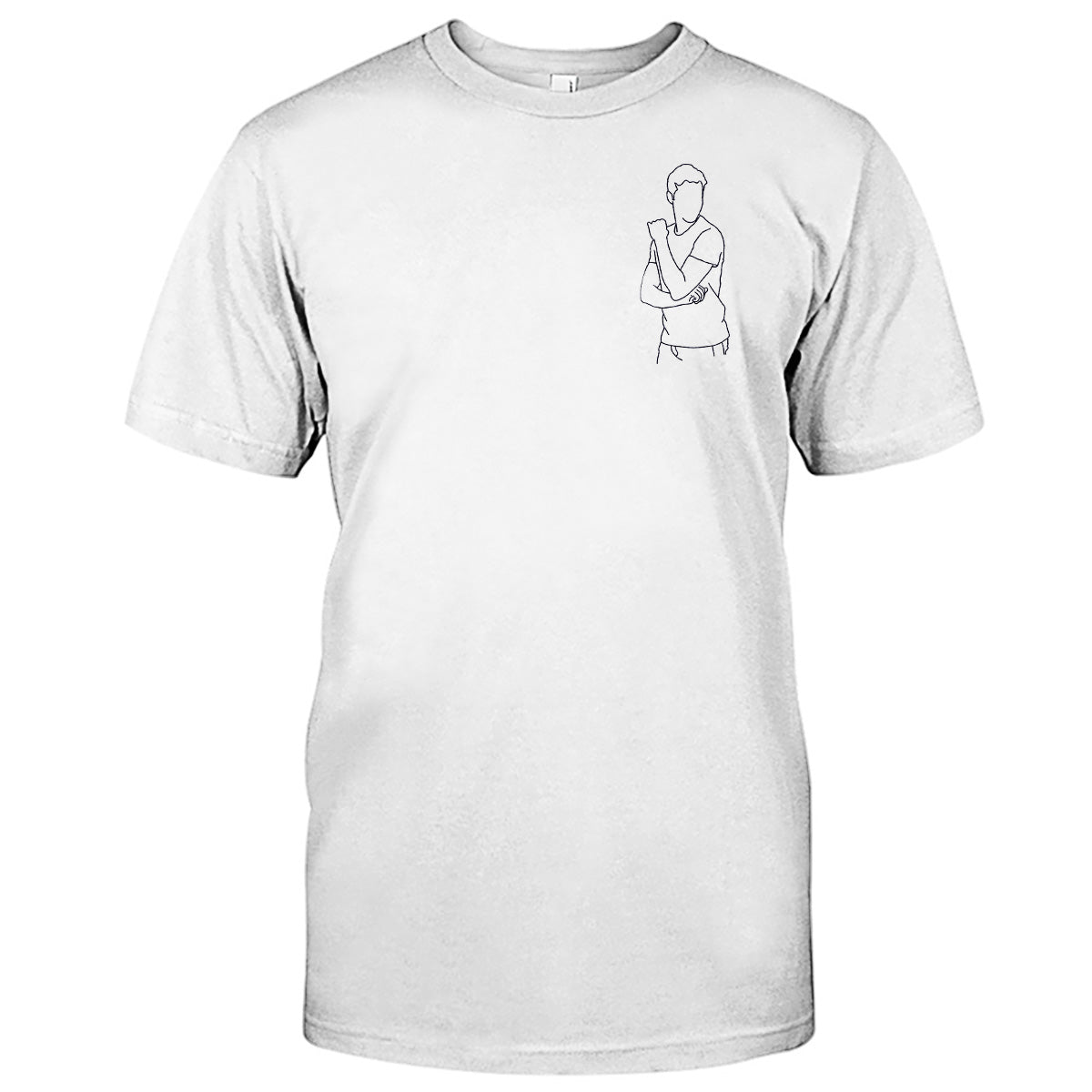 Custom Line Art - Personalized Son Embroidered T-shirt