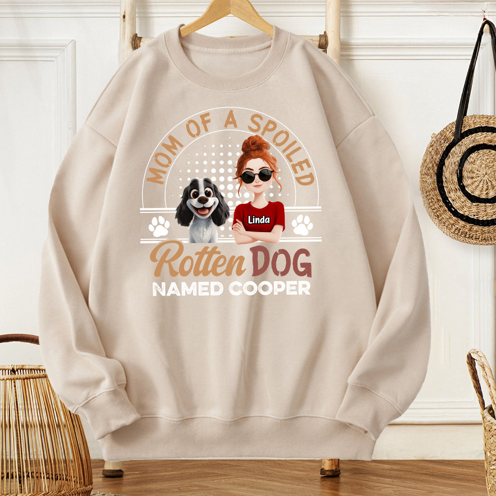 Mom of a Spoiled Dog T-Shirt - Personalized Classic Tee with Custom Name, Perfect Gift for Dog Lovers