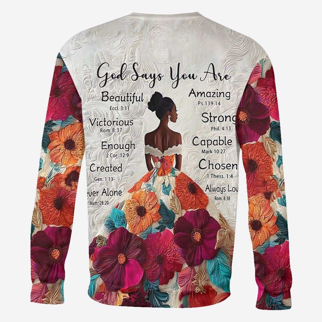 God Says You Are - Personalized African American All Over Shirt