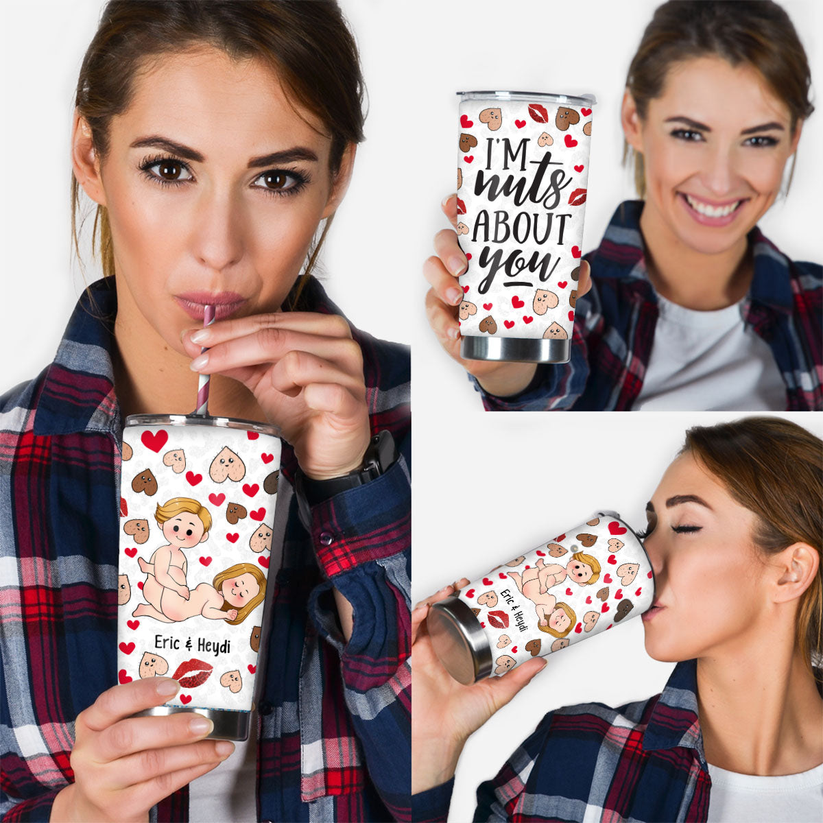 I'm Nuts About You - Personalized Couple Tumbler