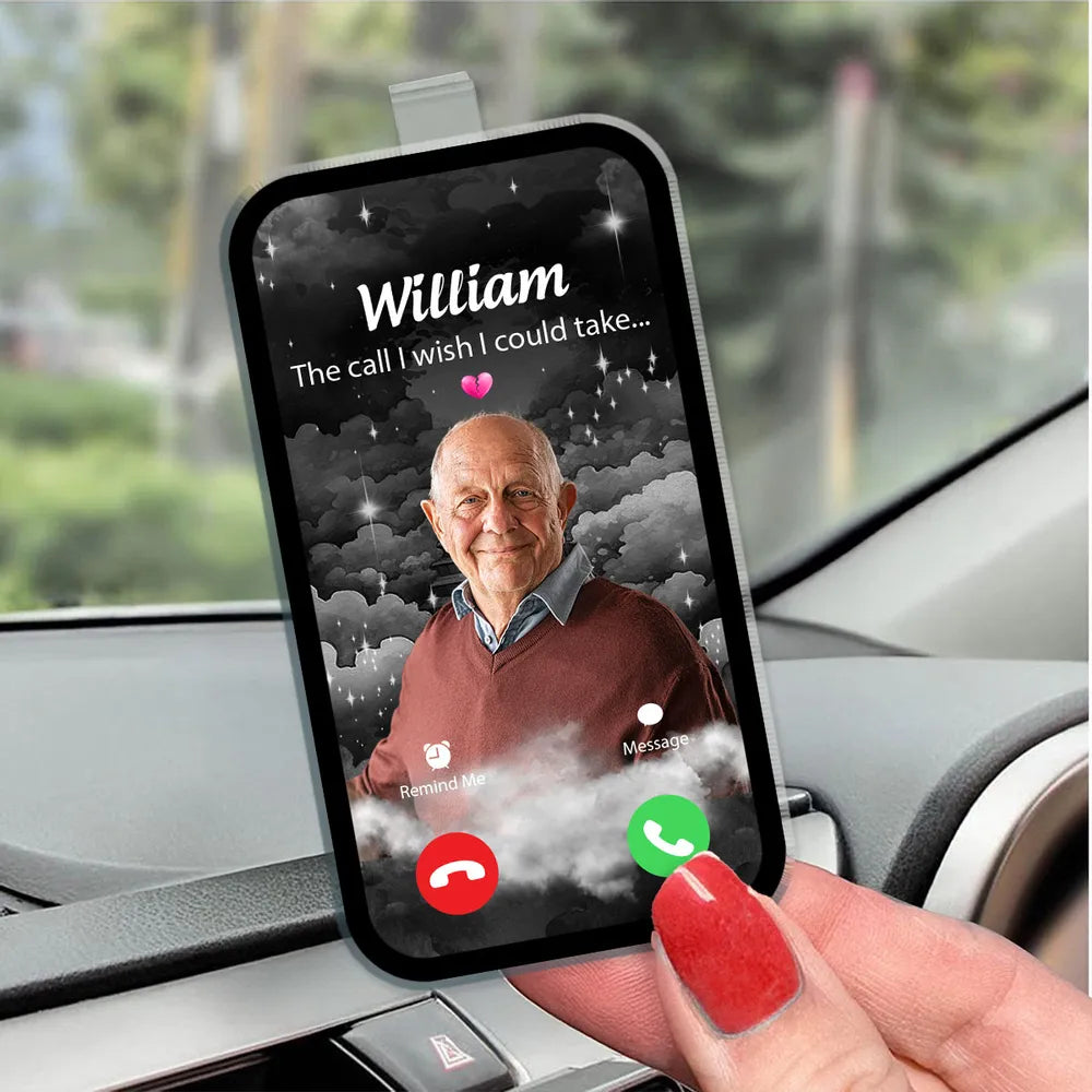 "The Call I Wish I Could Take – Personalized Car Visor Clip for Memorial, Thoughtful Gift"
