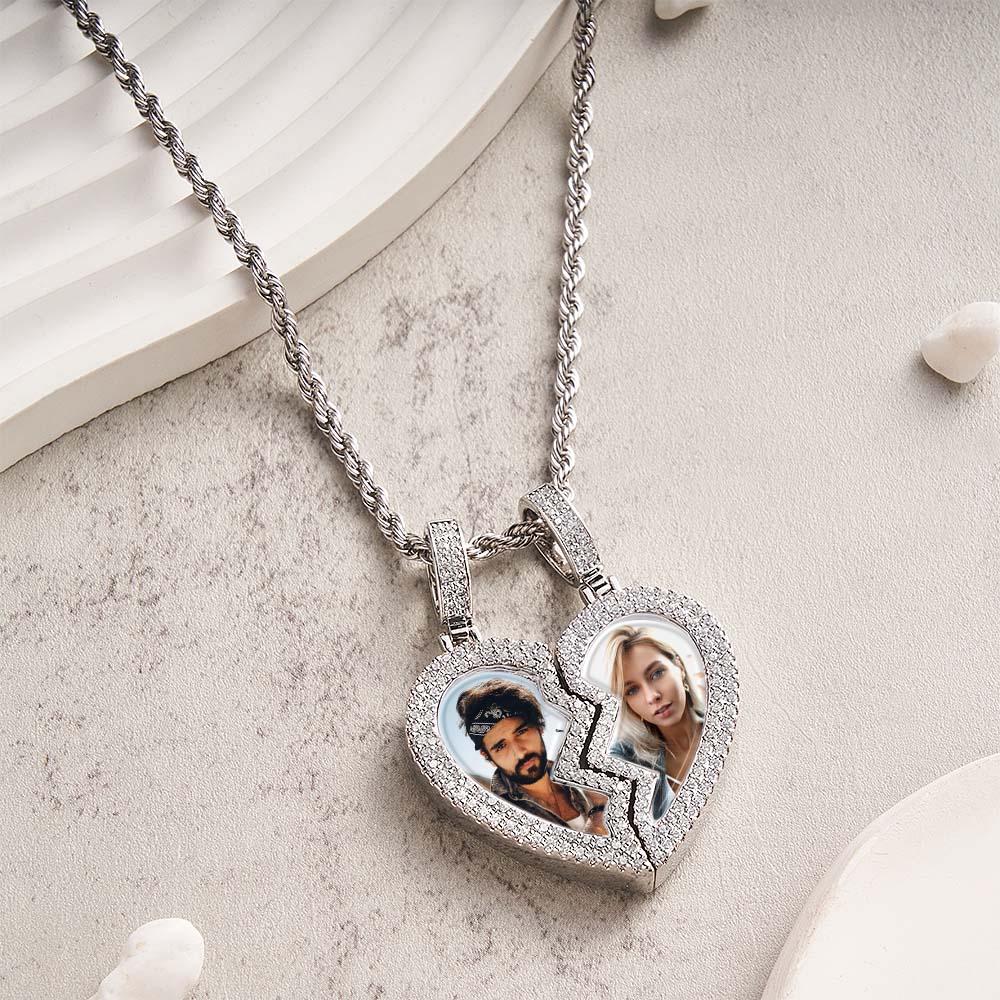 I Love You Forever - Personalized Couple Black Filter Photo Necklace