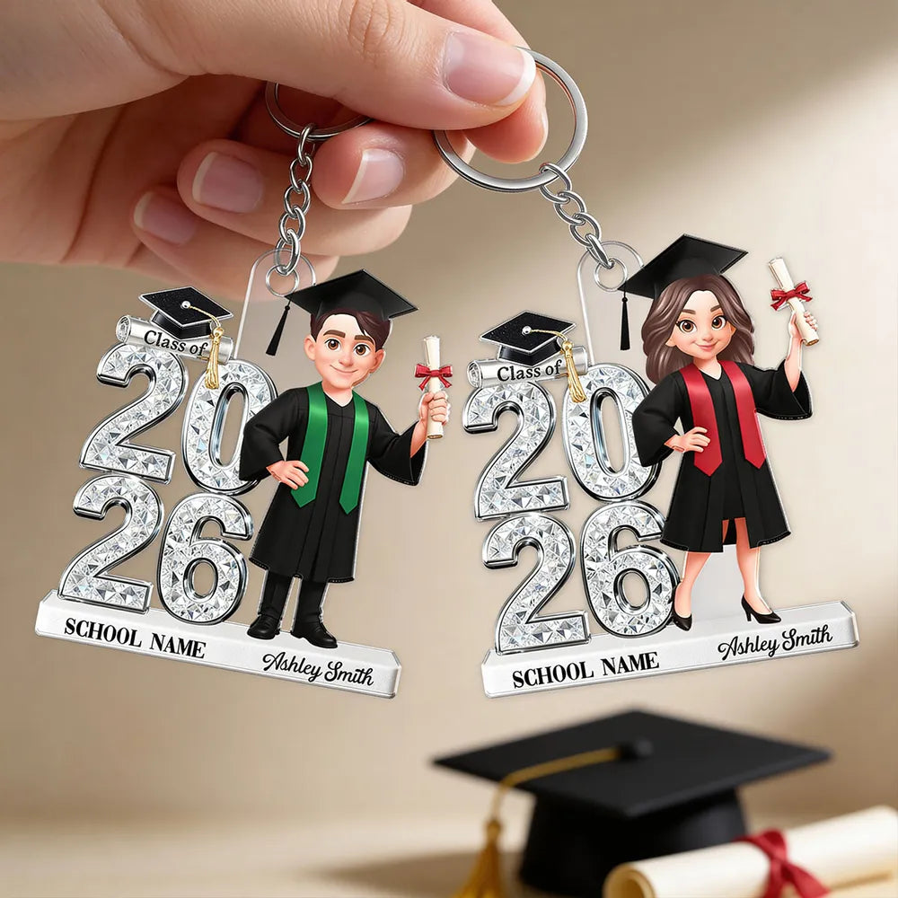Shaped Acrylic Block Plaque Personalized Graduation Keepsake With Cap and Diploma - A Meaningful Gift for Your Grad