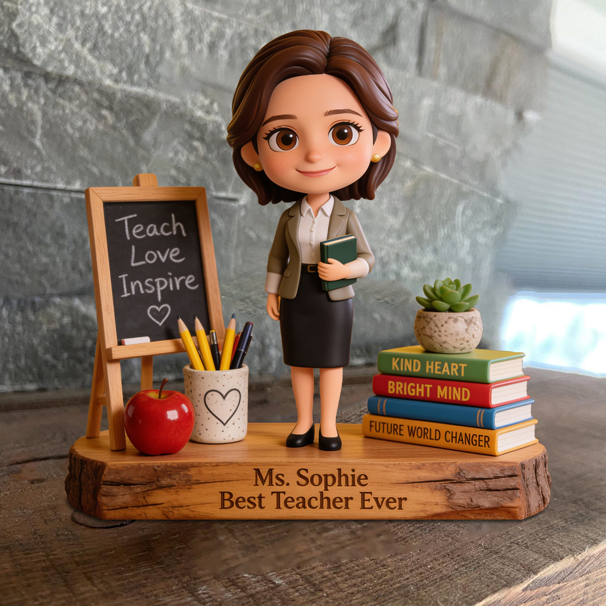Any Photo - Personalized Teacher Custom Shaped Wood Plaque