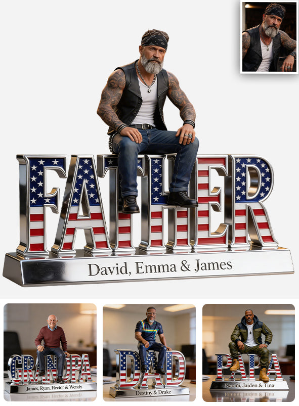 Custom Any Photo, Any Title - Personalized Father Custom Shaped Acrylic Plaque
