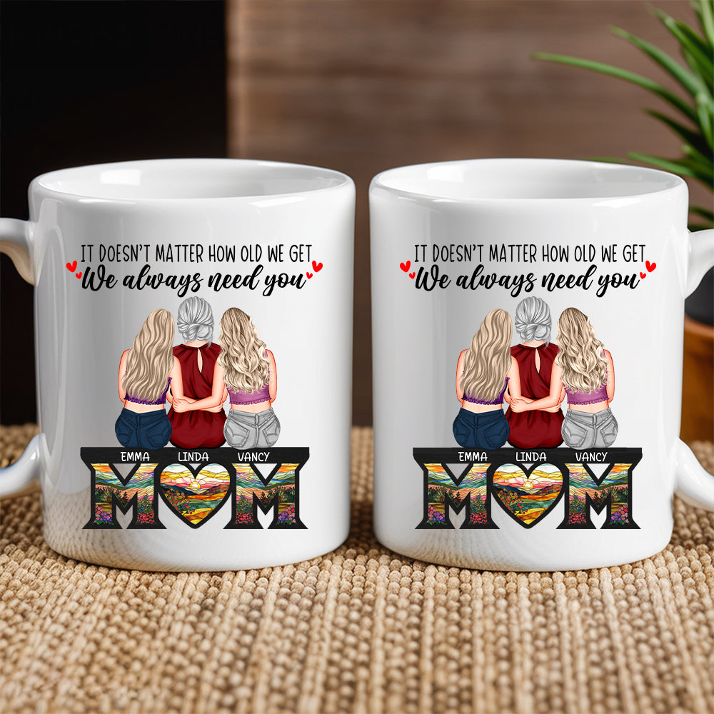 Always Need You – Personalized White Ceramic Mug Showcasing Beautiful Moments Between Mother and Kids – Ideal Mother’s Day or Family Gift
