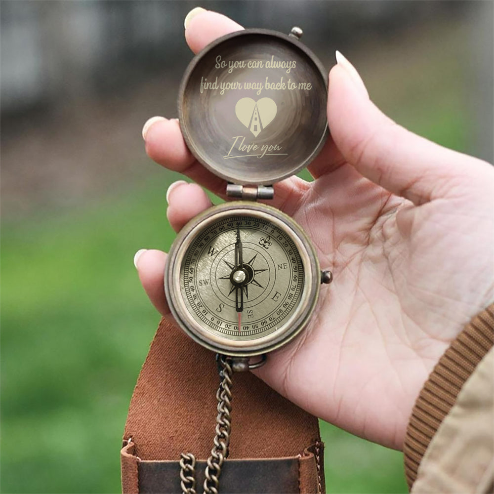 Find Your Way Back To Me - Personalized Couple Compass