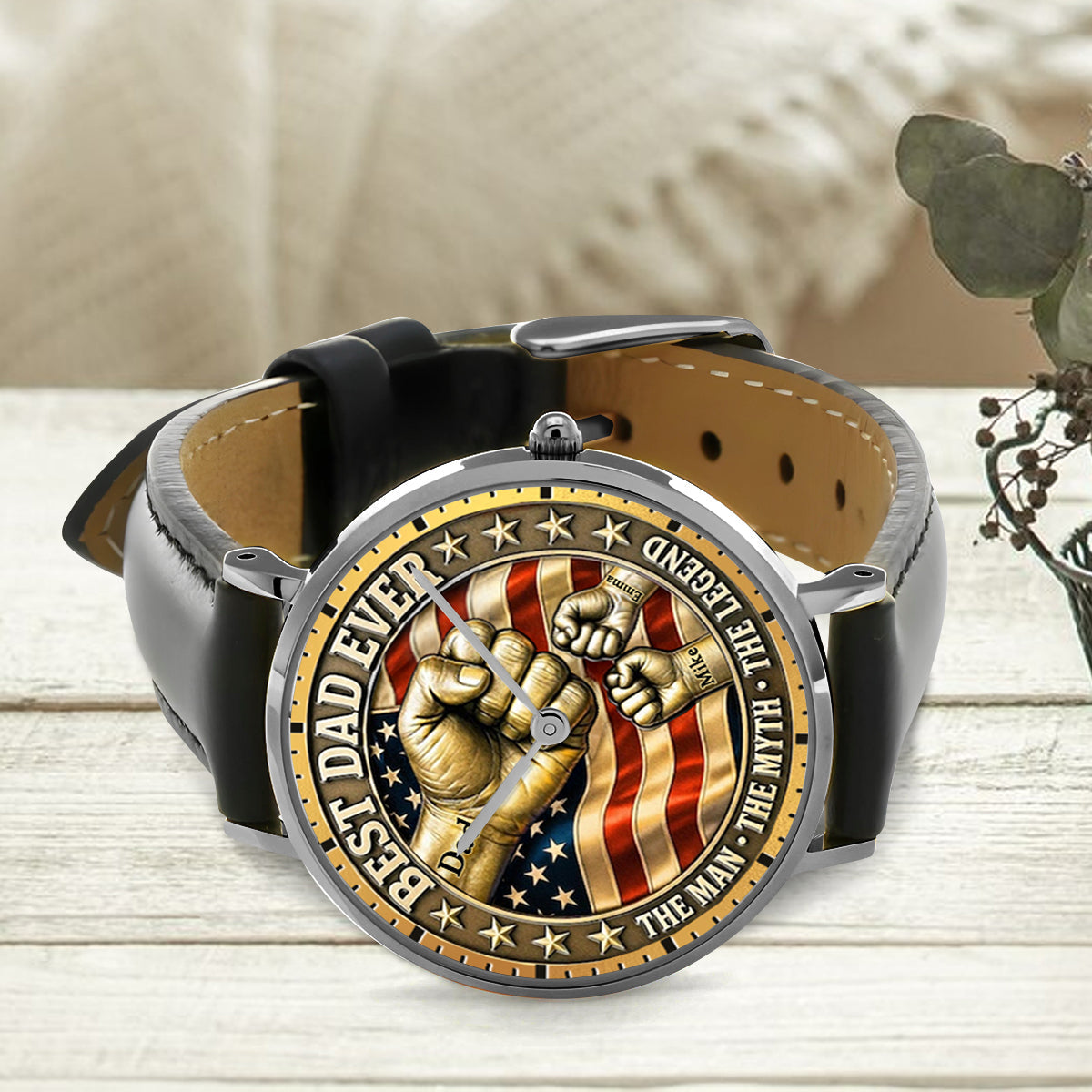 Best Dad Ever - Personalized Father Hand Watch