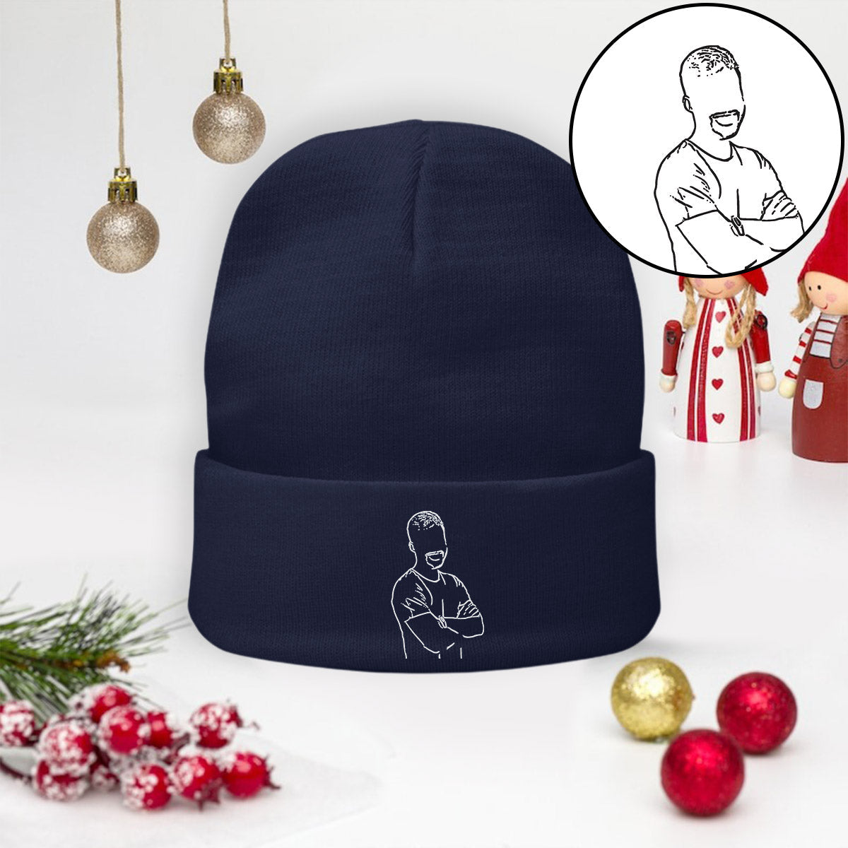 Custom Photo - Personalized Uncle Embroidered Beanie