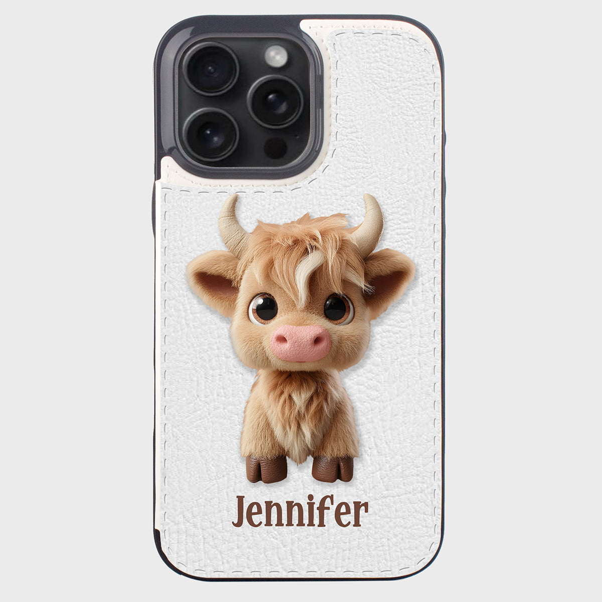 Cute Highland Cow - Personalized Highland Cow Foldable Wallet Phone Case