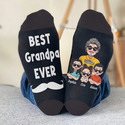 Best Grandpa Ever - Personalized Grandpa Socks