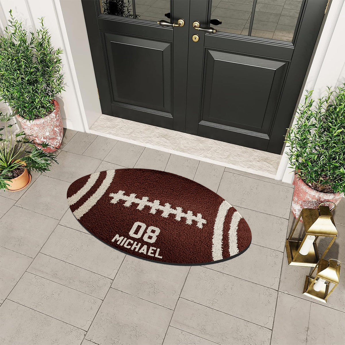 Football Player - Personalized Football Non-Slip Tufted Rug