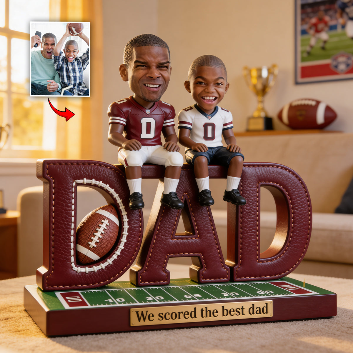 Football Dad, Father Gift Idea - Personalized Football Custom Shaped Acrylic Plaque