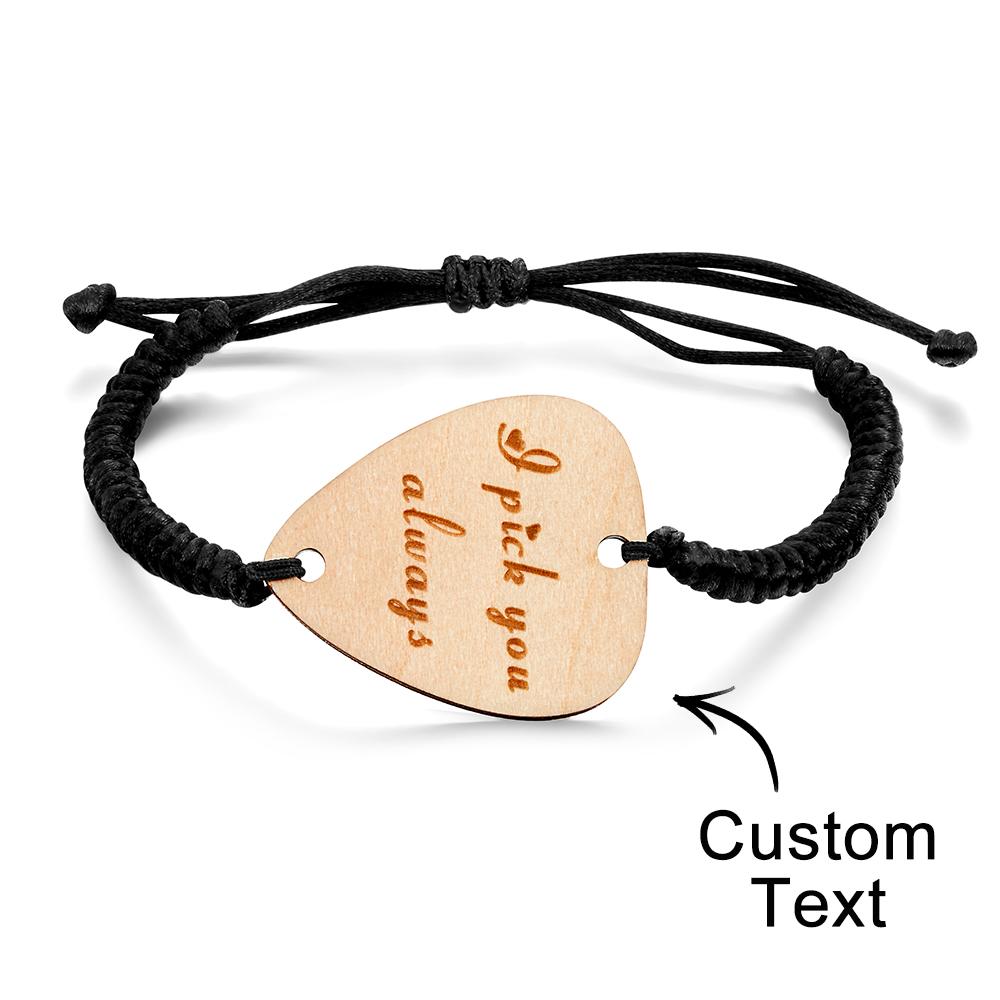 Any Text - Personalized Guitar Bracelet Guitar Pick